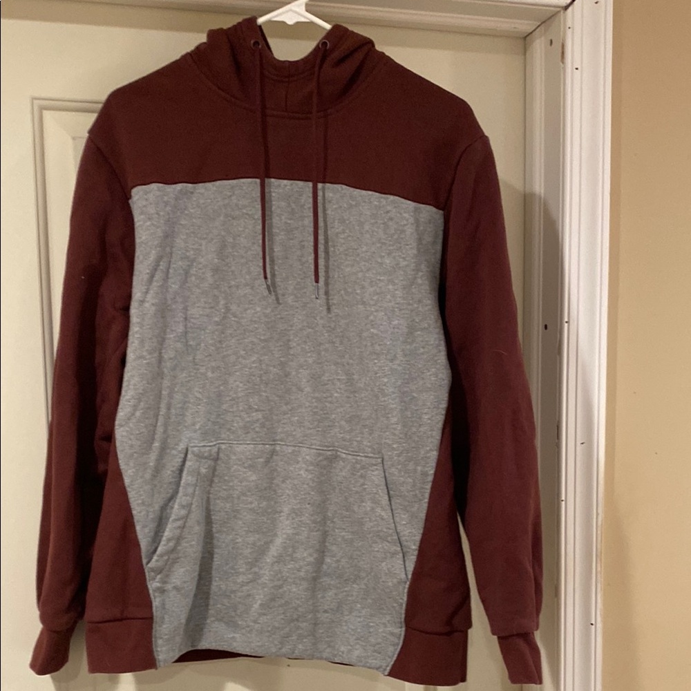 Men's Gray and Brown Athletic Hoodie size Medium 48-40